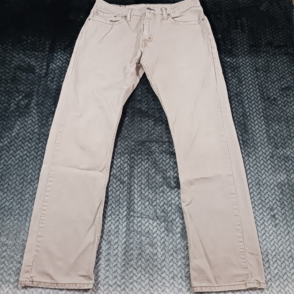 Levi's 514 Jeans Men's 32x32 Beige Cotton Denim Straight Leg Slim-Fit Workwear